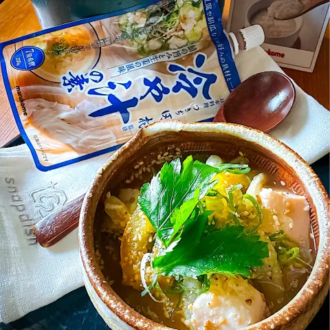 「液みそ つきぢ田村監修 冷や汁の素」を使ってみたSnapdishの料理・レシピ写真:🎐セロリとパプリカの洋風冷や汁🎐