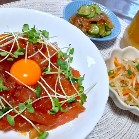 「ユウキ食品その他の商品」を使ってみたSnapdishの料理・レシピ写真:🔸マグロユッケ🐟️

🔸もやしナムル

🔸ピリ辛クラゲ👾