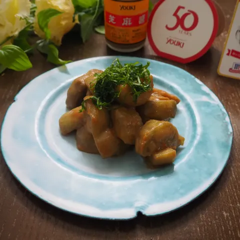 「芝麻醤」を使ってみたSnapdishの料理・レシピ写真:茄子のごま味噌煮