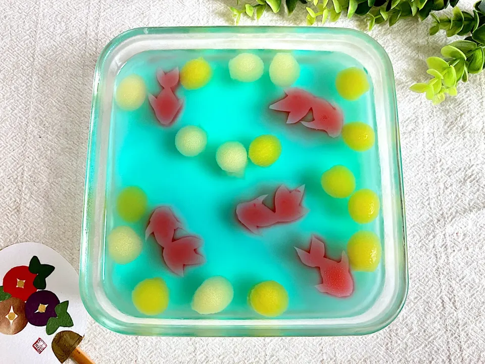 Snapdishの料理写真:＊夏休み🌻金魚のお菓子を作ろう大作戦＊|＊抹茶＊さん