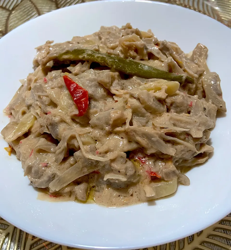 Unripe jackfruit cook in coconut milk, small shrimp or pork and some chilli|Ahnneさん