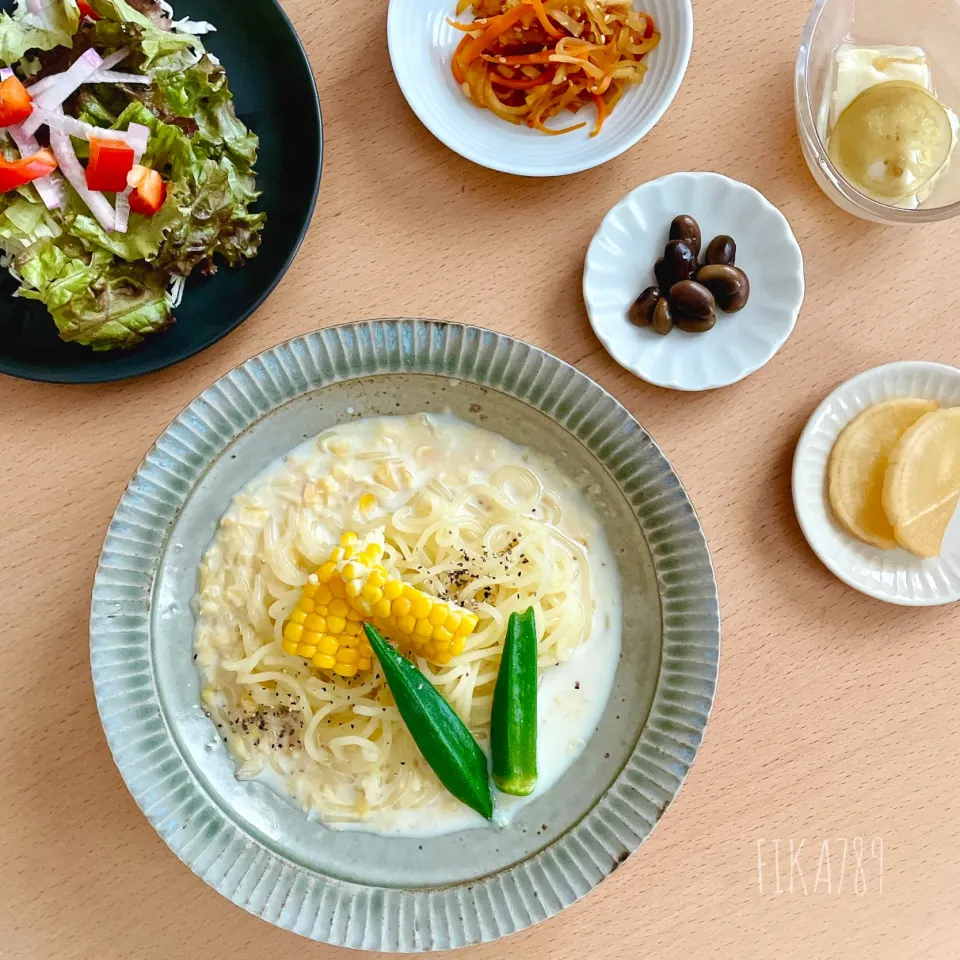 甘いがおいしい　豆乳コーンそうめん|FIKA789さん