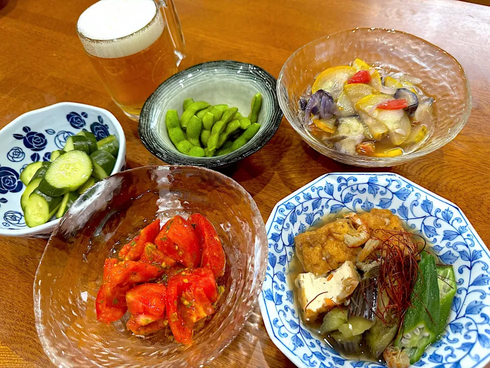 Snapdishの料理写真:タンパク質は 干し海老と豆腐だけ...晩ご飯(笑)|sakuramochiさん