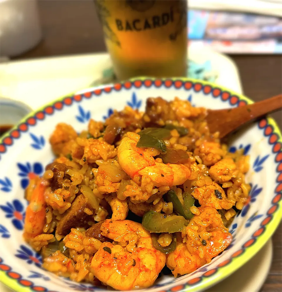 本格スパイス使ってジャンバラヤ作ってみたら食べ過ぎた😮‍💨|美味飯さん