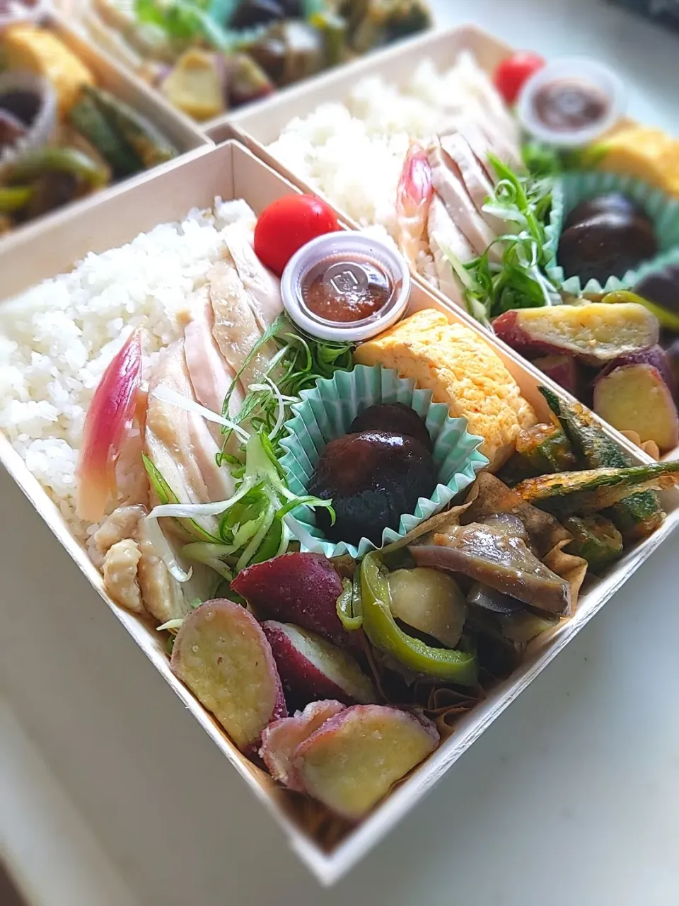 蒸し鶏とナス味噌炒めのお弁当|C.Sさん