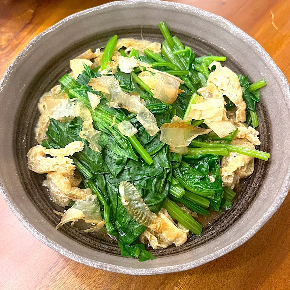 🥬ほうれん草と油揚げの煮浸し|Liyeさん