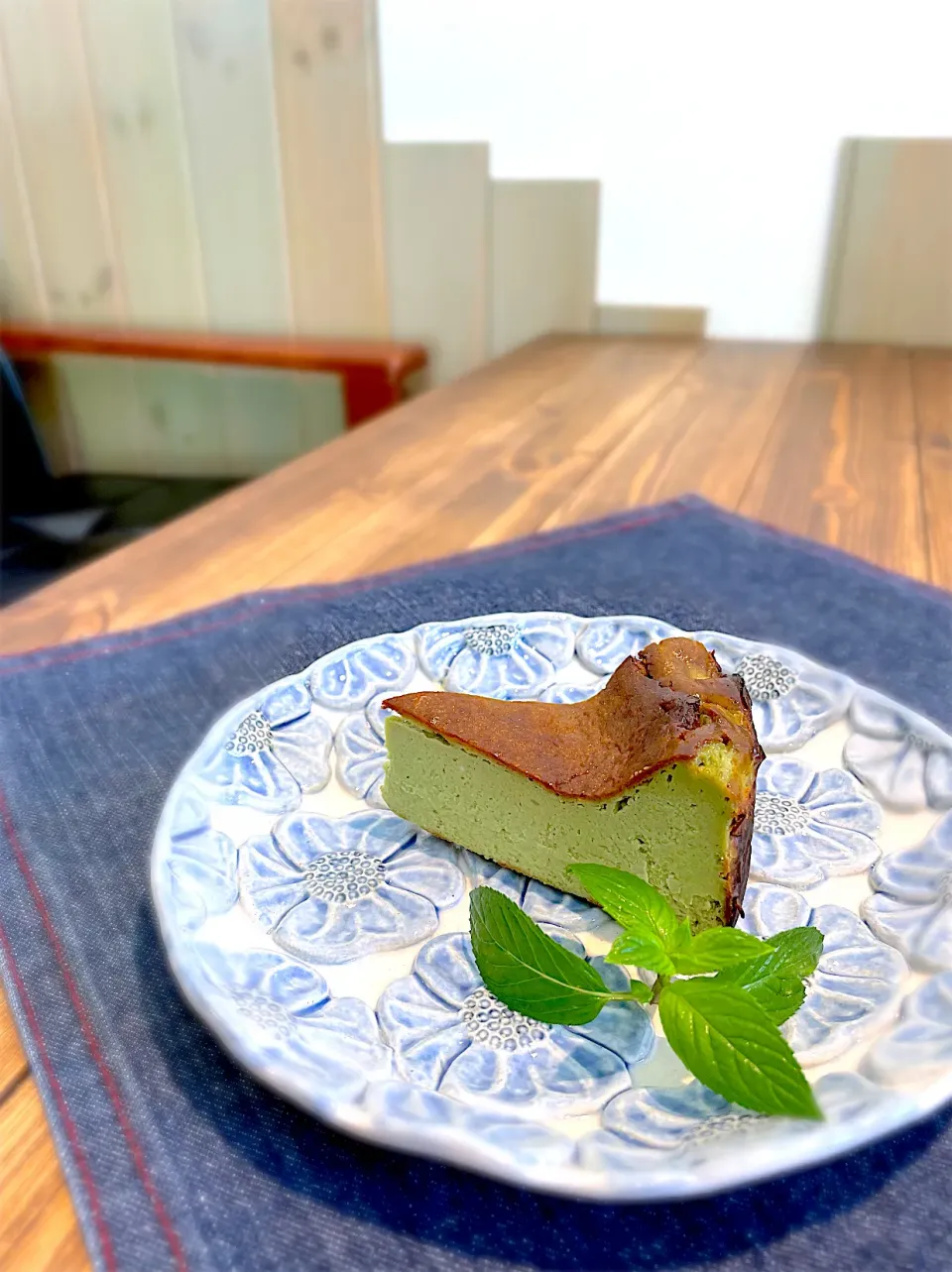 苦過ぎず、程よい抹茶のバスクチーズケーキ🍃|maSami＊さん