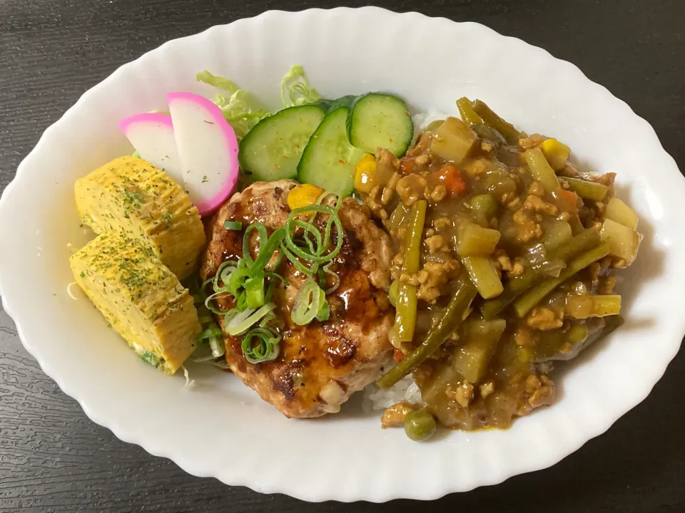 カレー🍛＆鶏ハンバーグ|まちゃさん