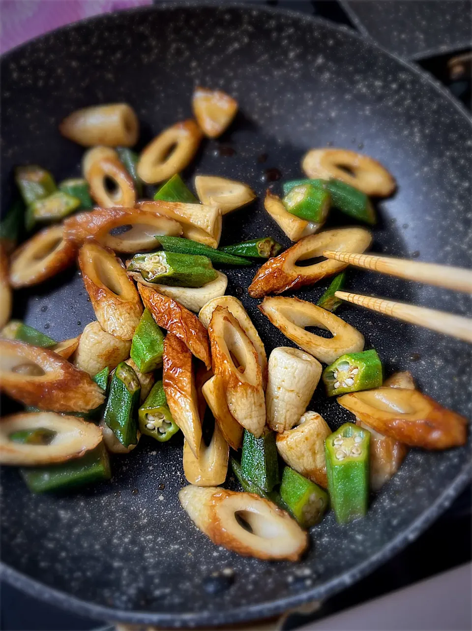 オクラとちくわの照り焼き|Naturaさん