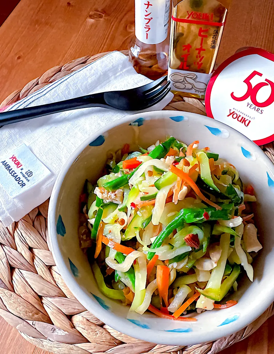 Snapdishの料理写真:ユウキ食品㊗️50周年～🥗青瓜ソムタム🥗～|にゃんぺこさん