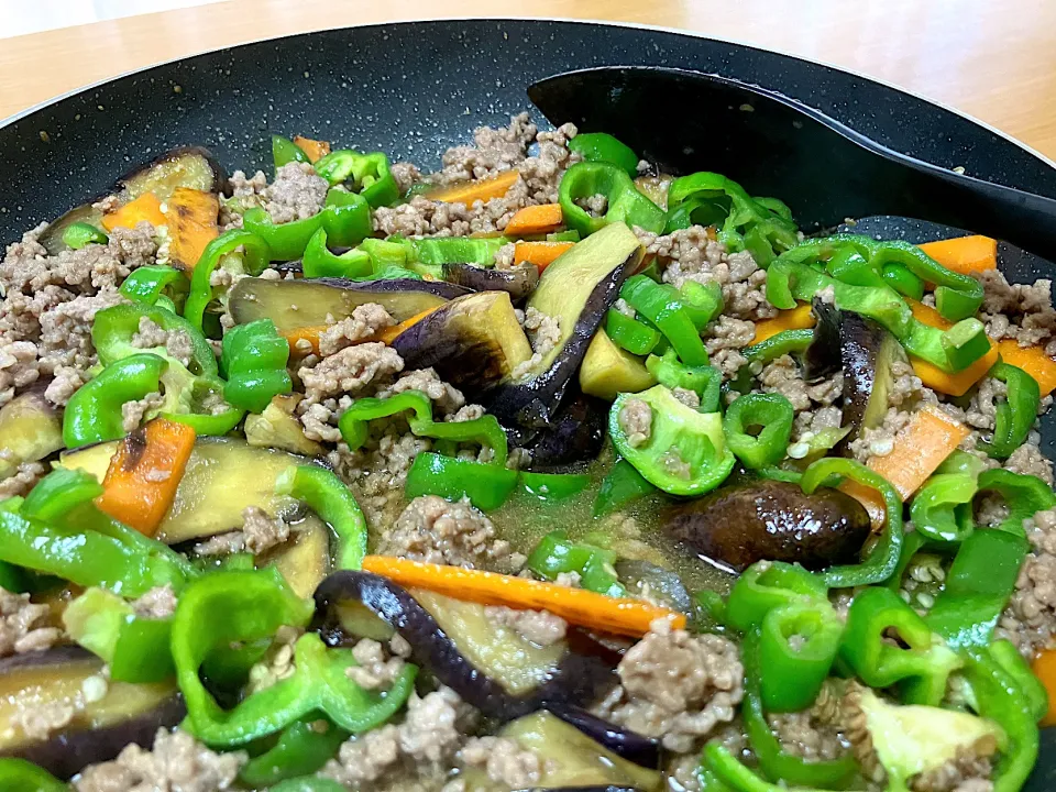 ＊夏野菜と挽肉の焼肉のタレ炒め＊|＊抹茶＊さん