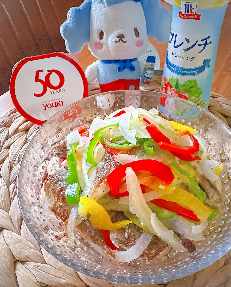 Snapdishの料理写真:ユウキ食品㊗️50周年～小鯵のフレドレマリネ～|にゃんぺこさん