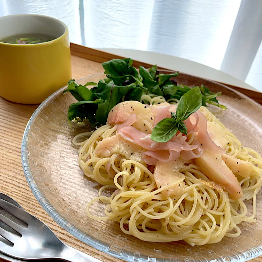 桃と生ハムの冷製パスタ|pontalさん