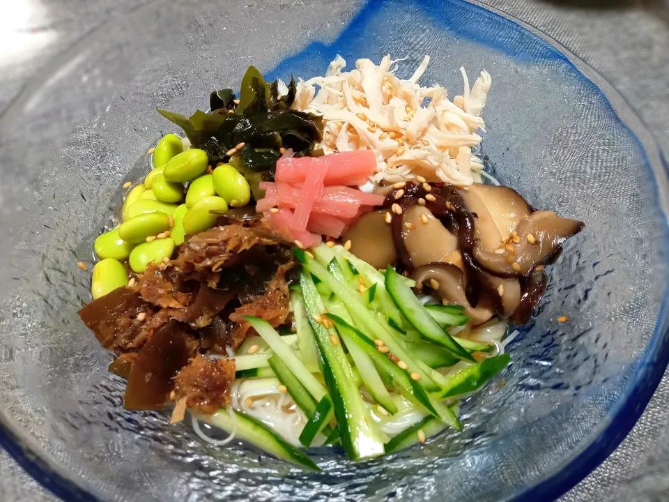 鹿児島郷土料理鶏飯風、ぶっかけ素麺|beautywaterさん