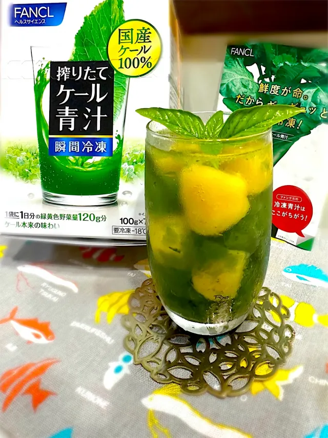 Snapdishの料理・レシピ写真:パインと青汁ジュレサワー🍍🍃🫧｜【速報！】「FANCLケール青汁ノンアルドリンク開発隊！」投稿まとめ♪