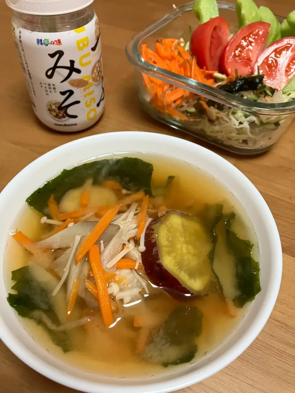 残り物の野菜と味噌汁|ぽっぽさん