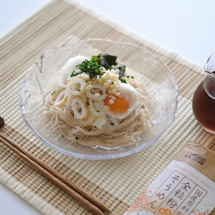 Snapdishの料理写真:ぶっかけ たぬき そうめん|ohanaさん