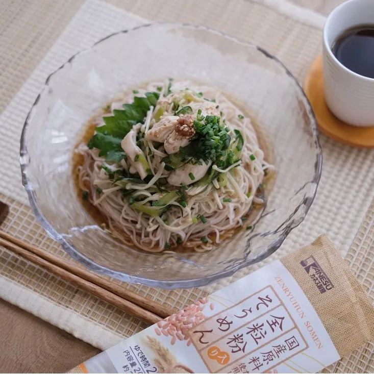 梅風味の 鶏えのき ぶっかけ素麺|ohanaさん