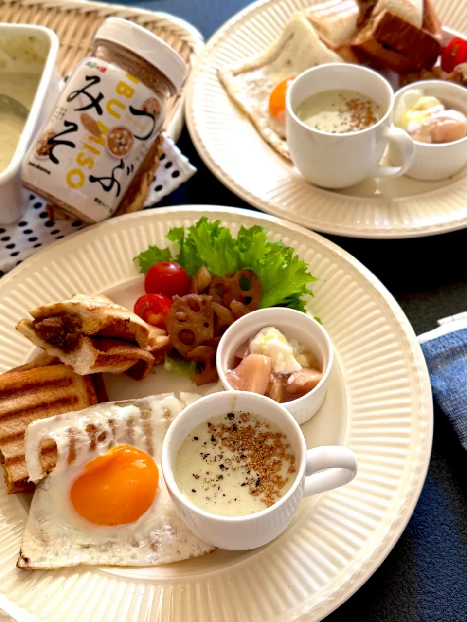 火を使わない夏のつぶみそ料理/ポテ豆腐サラダリメイク/豆乳つぶみそ冷製ポタージュ🥔◻️🫘|chiaki3（平川ちあき）さん