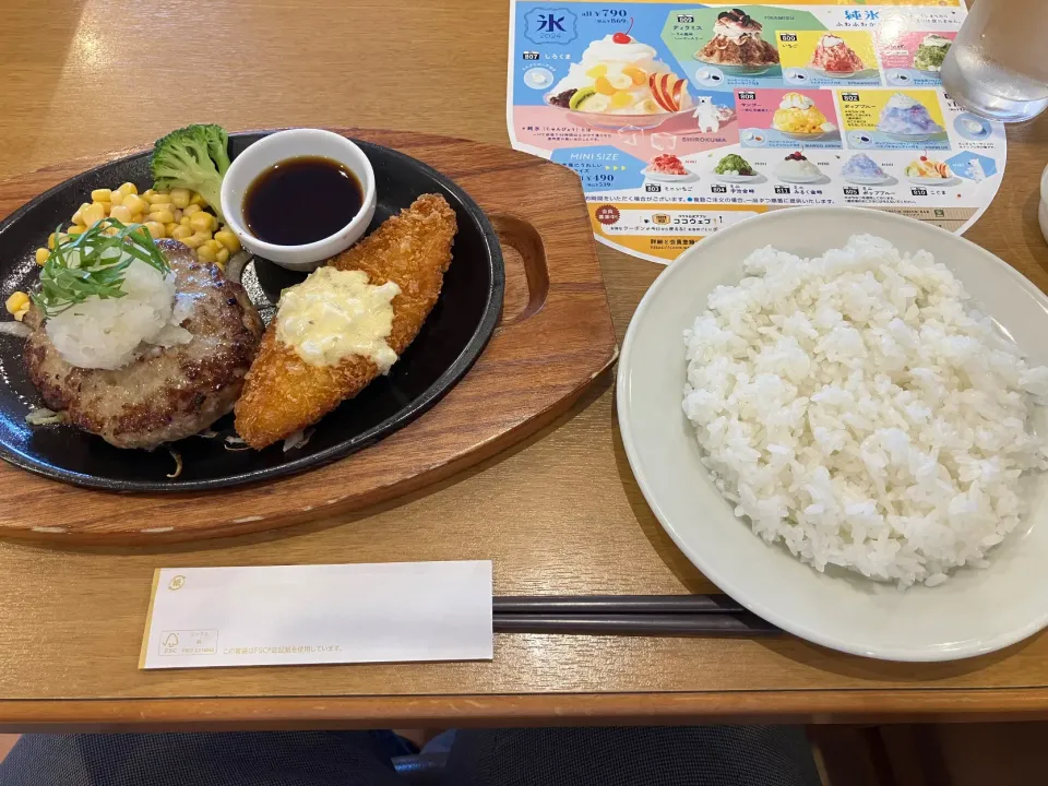 おろしハンバーグ＆白身魚フライ ランチ|takashiwagaさん