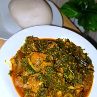 Afang soup and fufu from South south Nigeria 😍|chi vlogさん