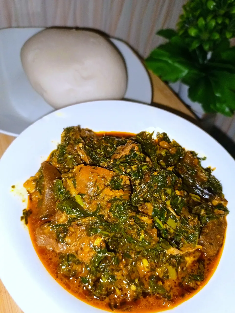 Afang soup and fufu from South south Nigeria 😍|chi vlogさん