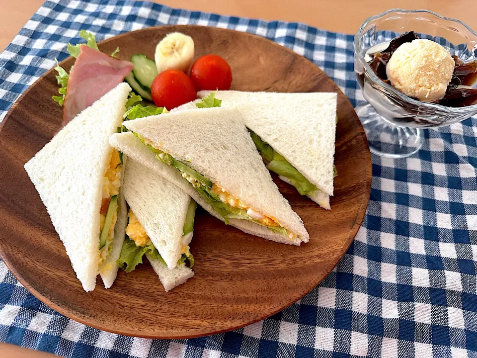 サンドイッチ🥪　手作りコーヒーゼリー🍨|waicaさん