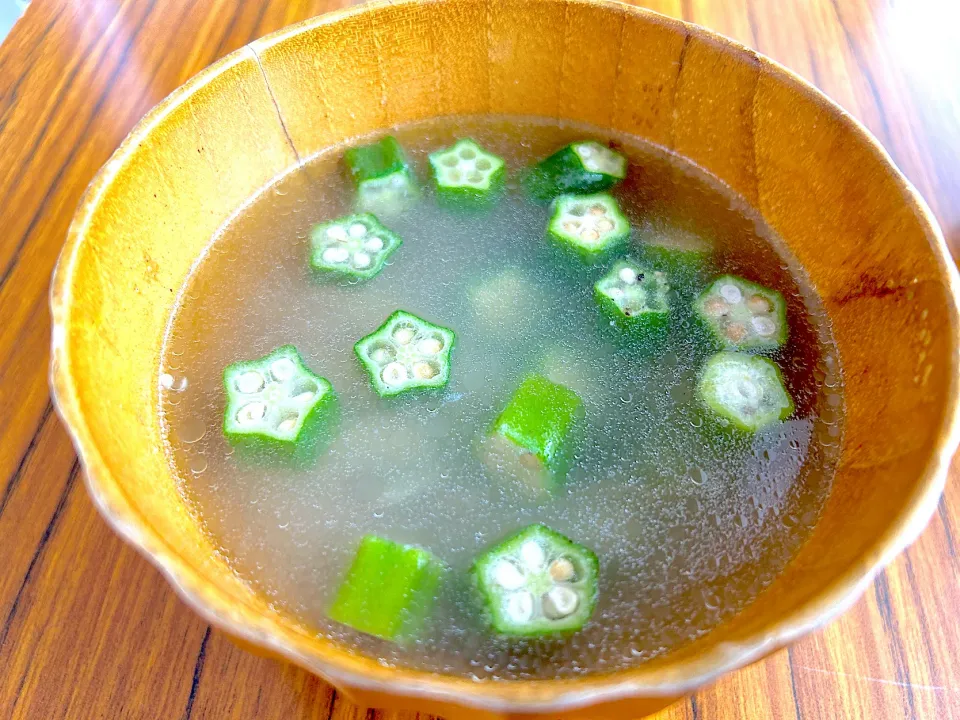 オクラx枝豆xささがきごぼうのスープ|marronさん