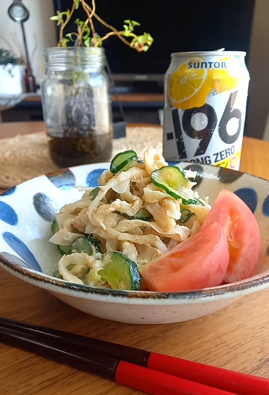 茹で干し大根のﾂﾅﾏﾖｻﾗﾀﾞ|まりおさん