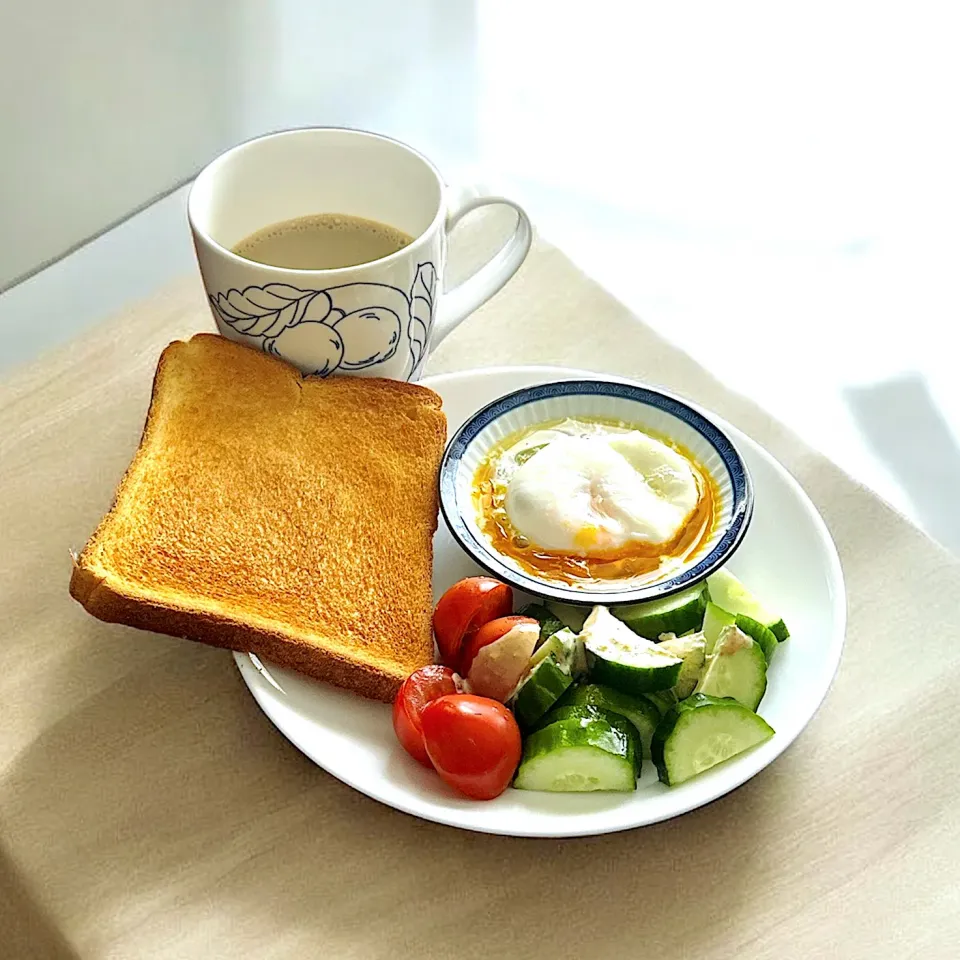 ワンプレート＊朝食＊レンジ温泉卵|りょうりょうさん