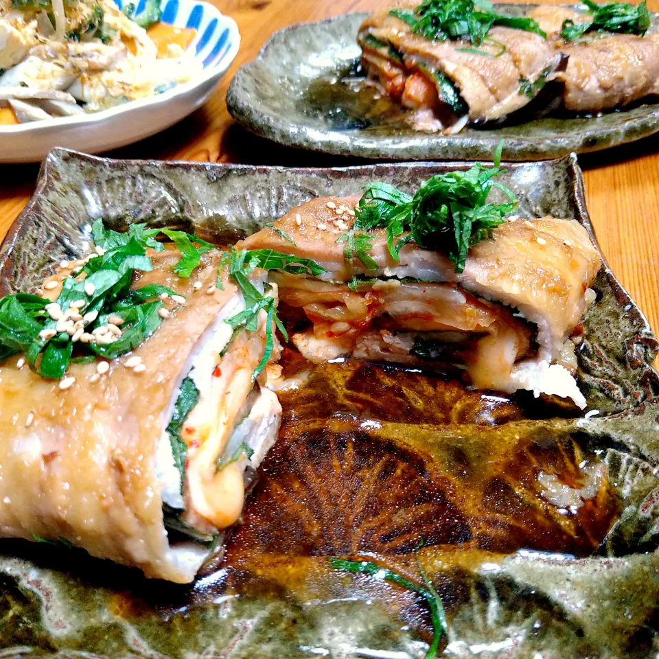 サミカさんの料理 豚バラの茄子キムチーズ包み焼き|とまと🍅さん