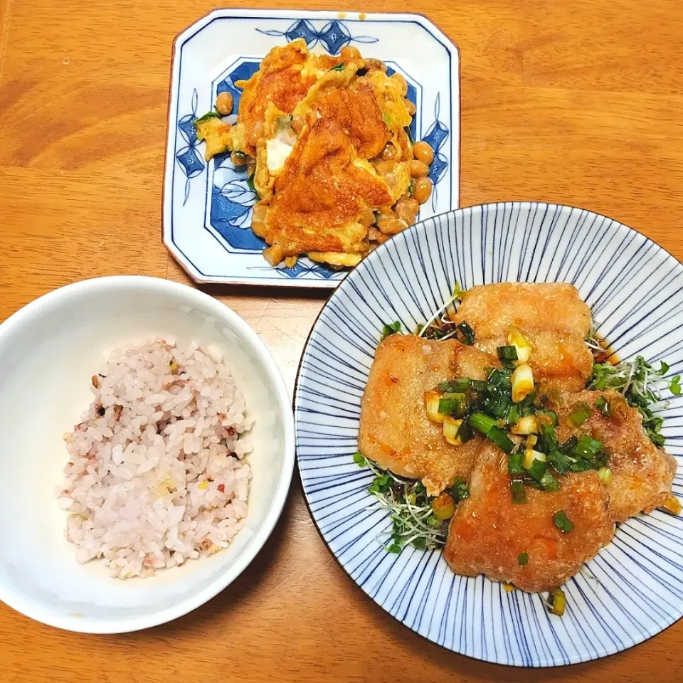 2024 0803　さわらの油淋鶏風　納豆オムレツ|いもこ。さん