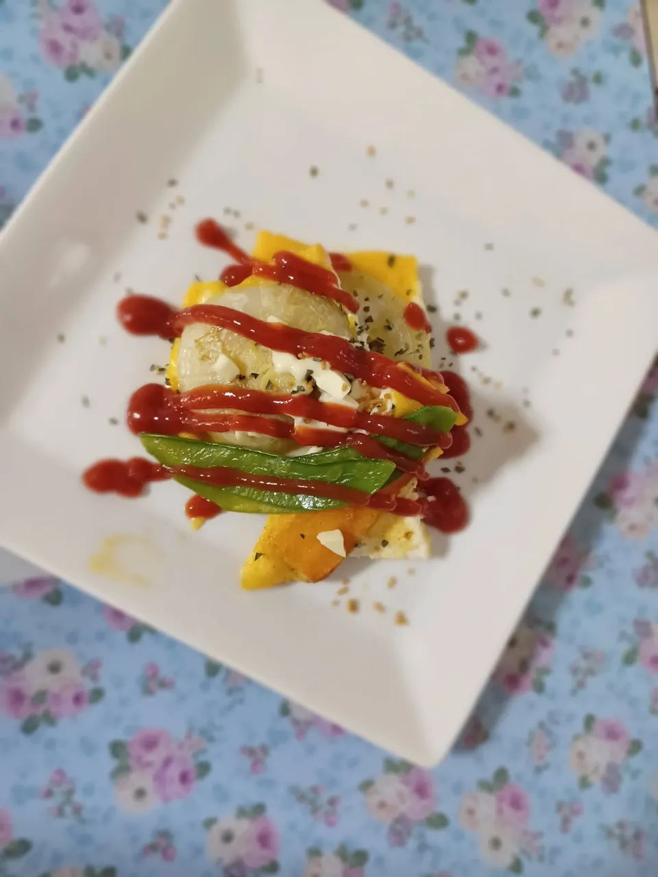 Snapdishの料理写真:スイーツポテトさんの料理 パルミジャーノレッジャーノdeトルタンタロン〜焼きなすオムレツ〜|ぽんすけさん