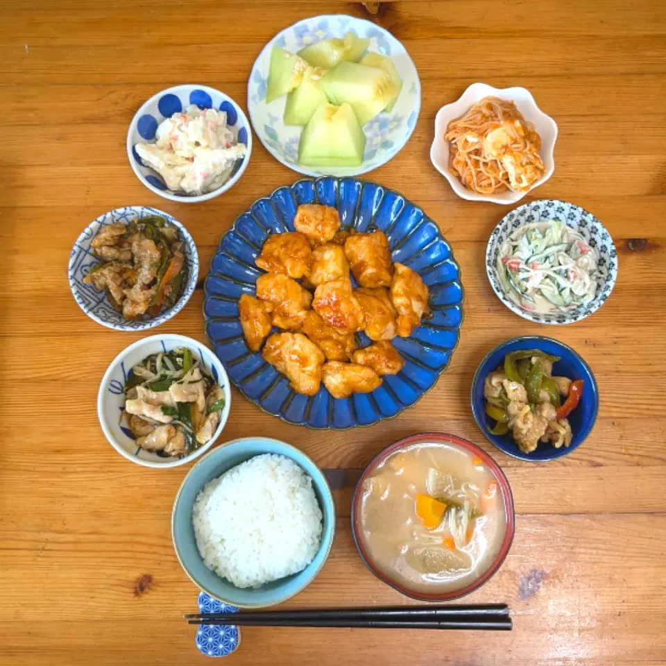 昨日の晩ごはん🥢鶏肉の甘辛炒め|まゆめろさん