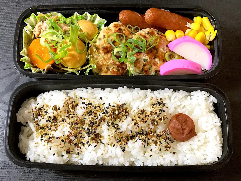 今日のお弁当🍱鶏ハンバーグ・鶏もつ煮|まちゃさん