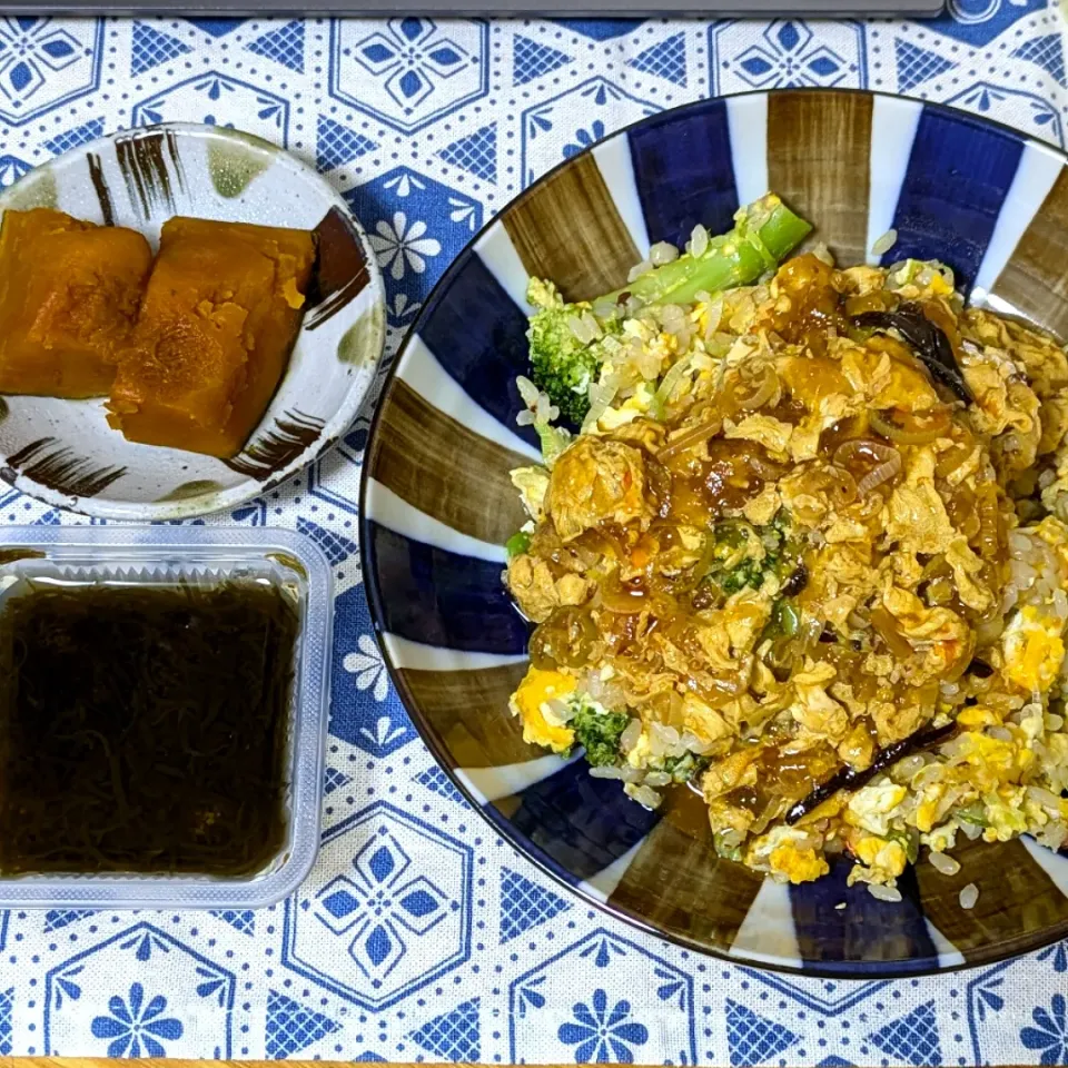 餡掛け炒飯と南瓜の煮物|柊さん