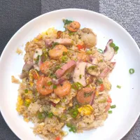 Snapdishの料理写真:Arroz Chaufa con Mariscos (Arroz frito chino) Perú|Juan Yabikuさん