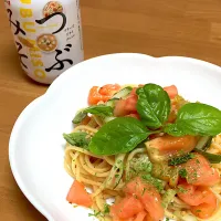 Snapdishの料理写真:つぶみそトマトの冷製パスタ|ぽっぽさん