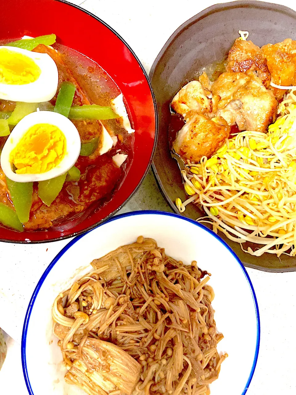 よだれ豆腐、チキン焼き、なめ茸|まみみさん