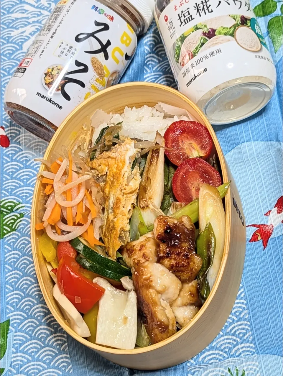 昨日のお弁当〜鶏肩肉と白ねぎの味噌炒め弁当|f.1125beさん