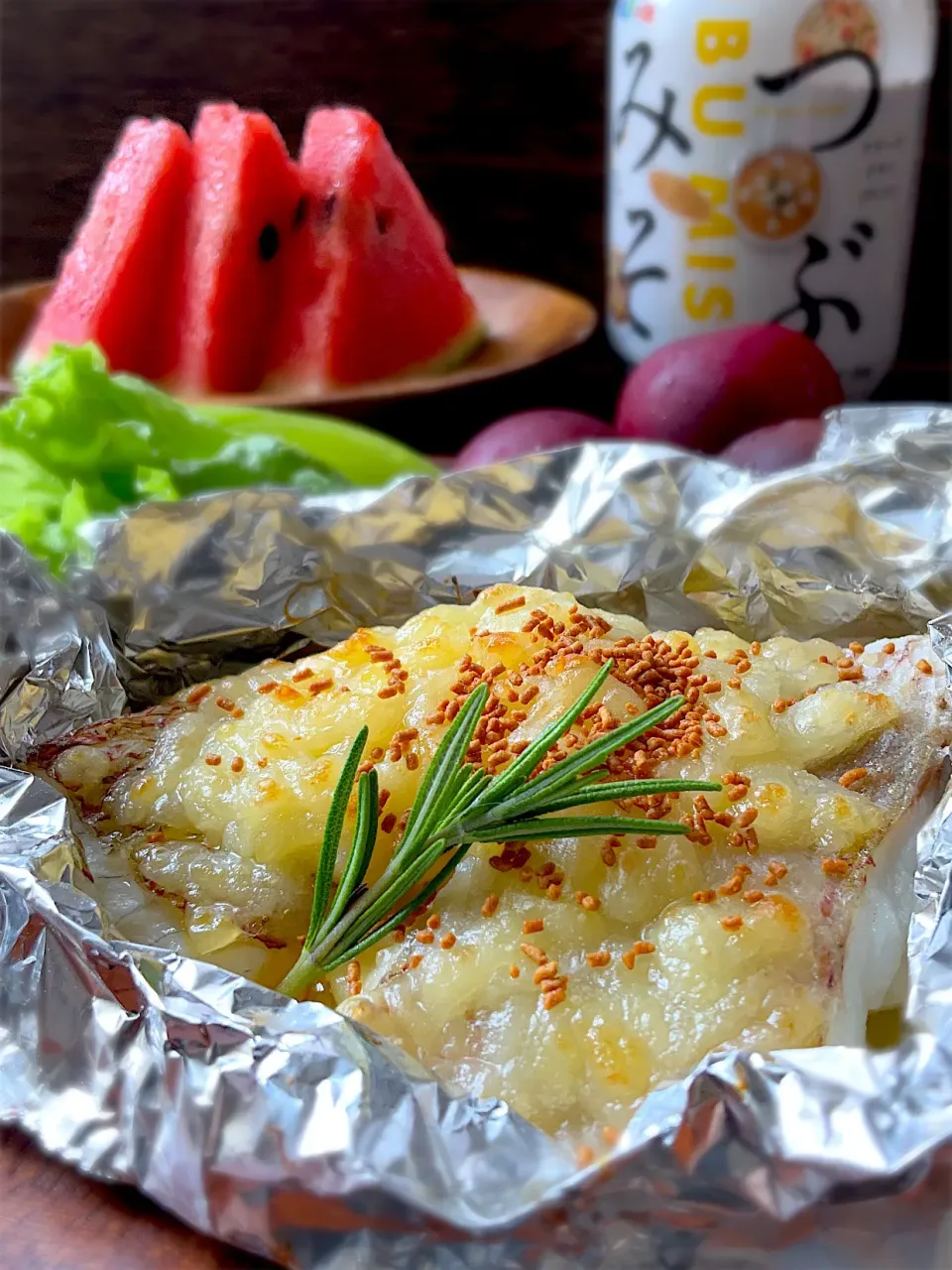 釣り魚🎣鯛のホイル焼きwithつぶみそがけ|9421beruさん