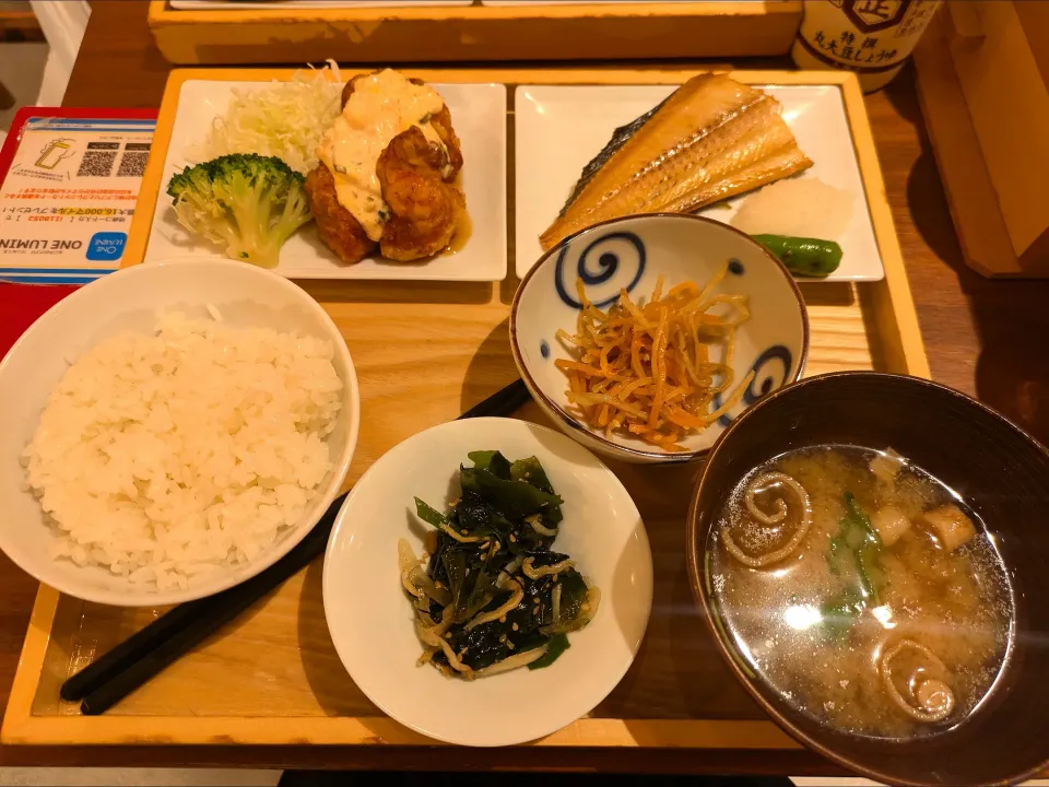 ホッケと鶏肉の定食|しあるさん