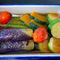 Snapdishの料理写真:野菜の揚げ浸し|Wisteria Shadeさん