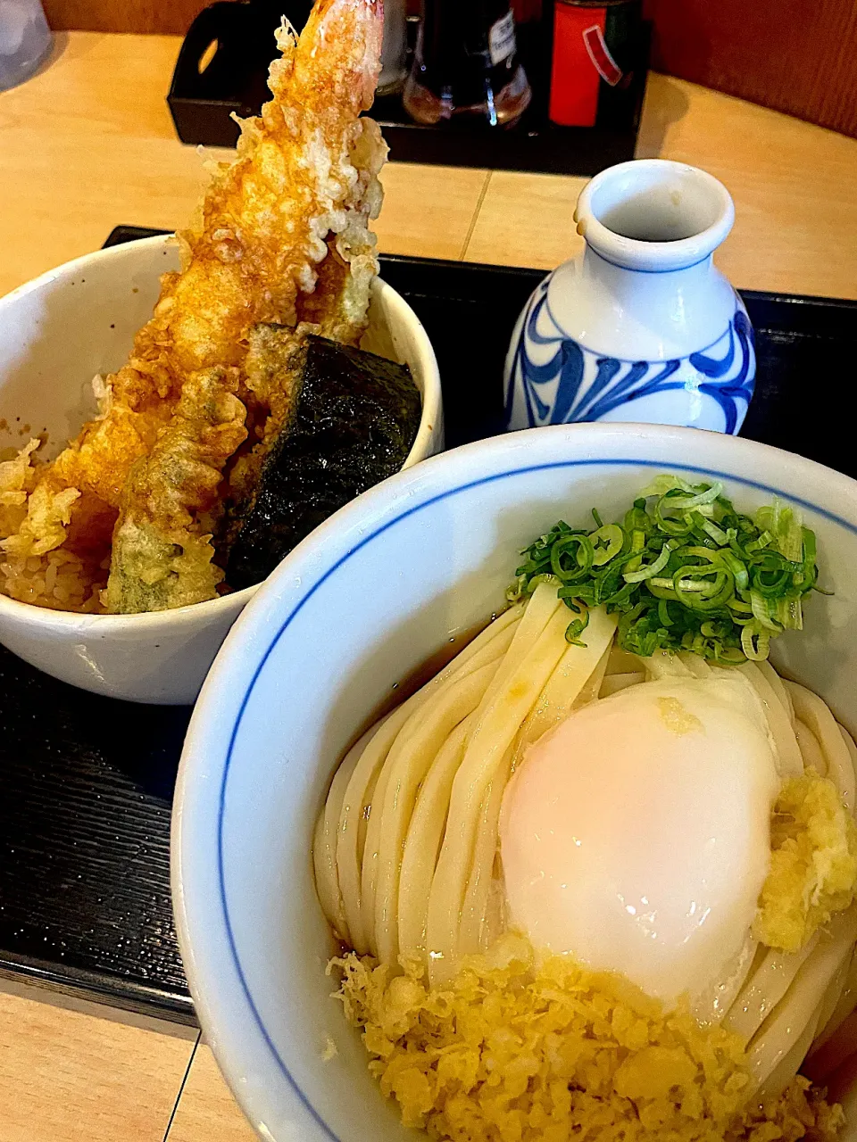 冷やし月見うどんと海老天丼！|Tomyさん