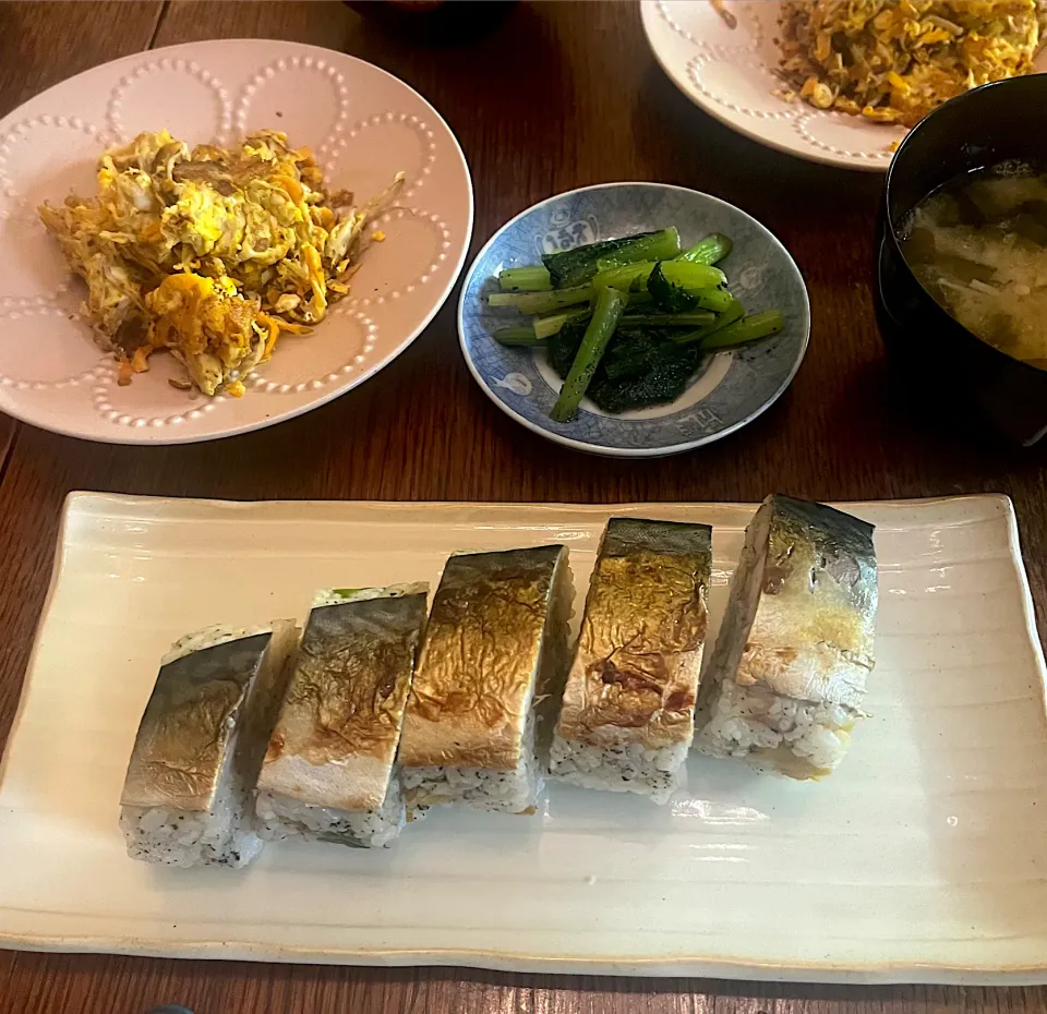 晩ごはん♯焼き鯖寿司|小松菜さん