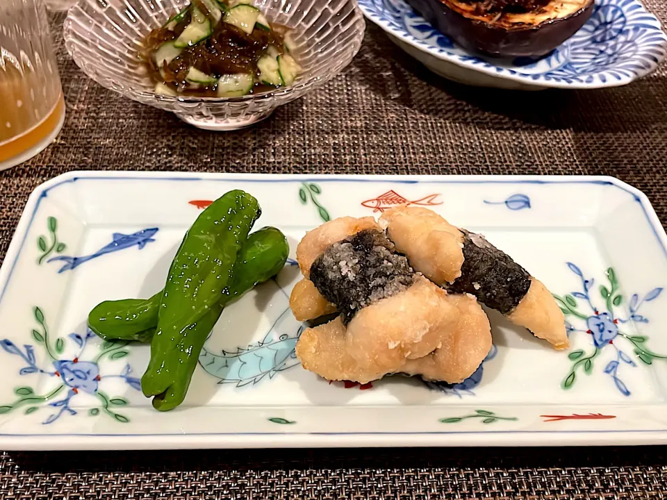 Snapdishの料理写真:ささみの磯辺揚げ|Saori.Sさん