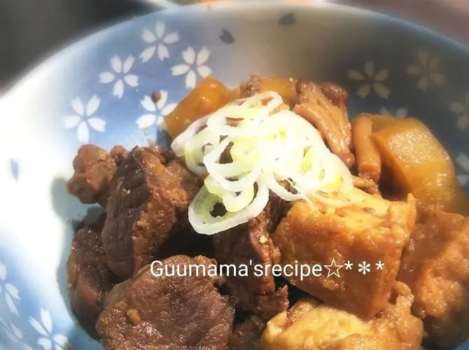 ご飯が進む♡圧力鍋に任せ♡牛肉と大根と厚揚げの煮物|Guuママさん