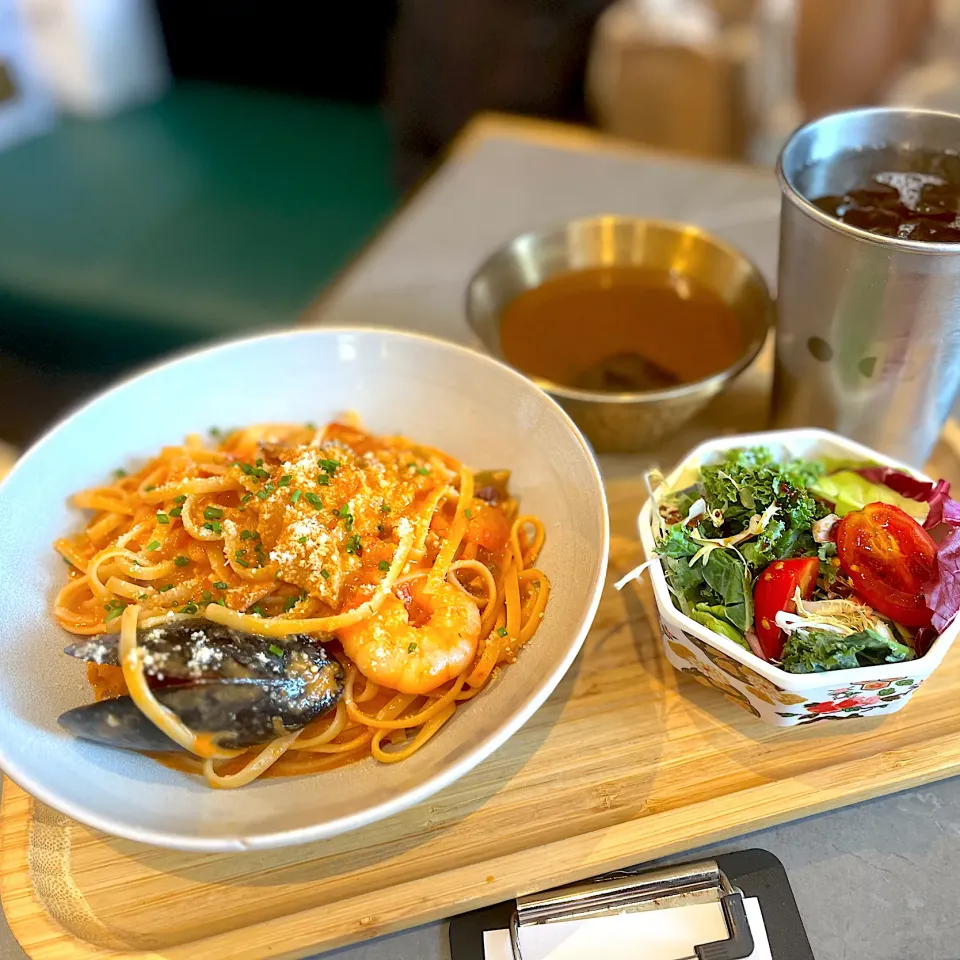 Mascarpone seafoods linguine|skyblueさん