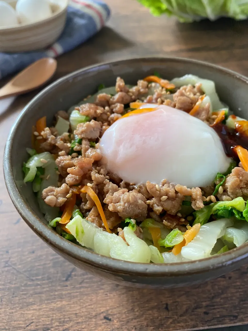 白菜ナムルのビビンバ風丼|ちぐあささん