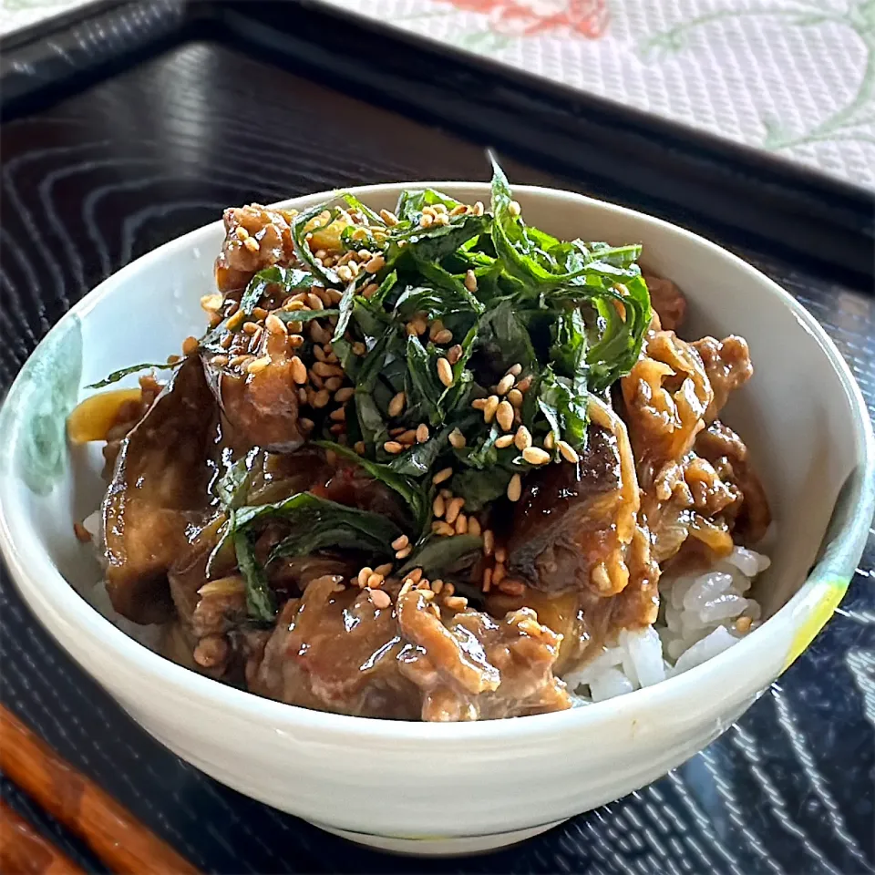 和風出汁を感じる優しいお味のレンチン麻婆茄子を丼に！夏のつぶみそ料理エピソード15|くまちゃんさん